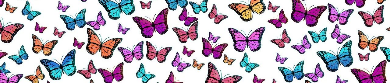 a flutter or kaleidoscope of butterflies of all colors